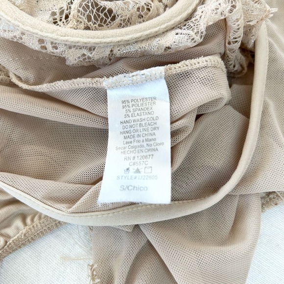 Nude Coloured Lace Bodysuit By Tic Toc - Picture 10 of 12